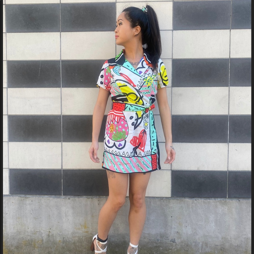 Stranger Things Inspired Vintage Colorful 80s Dress